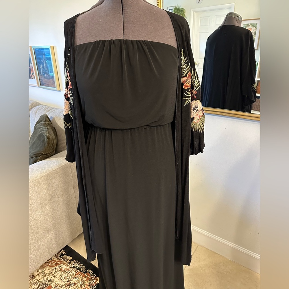 Black Draped Cardigan